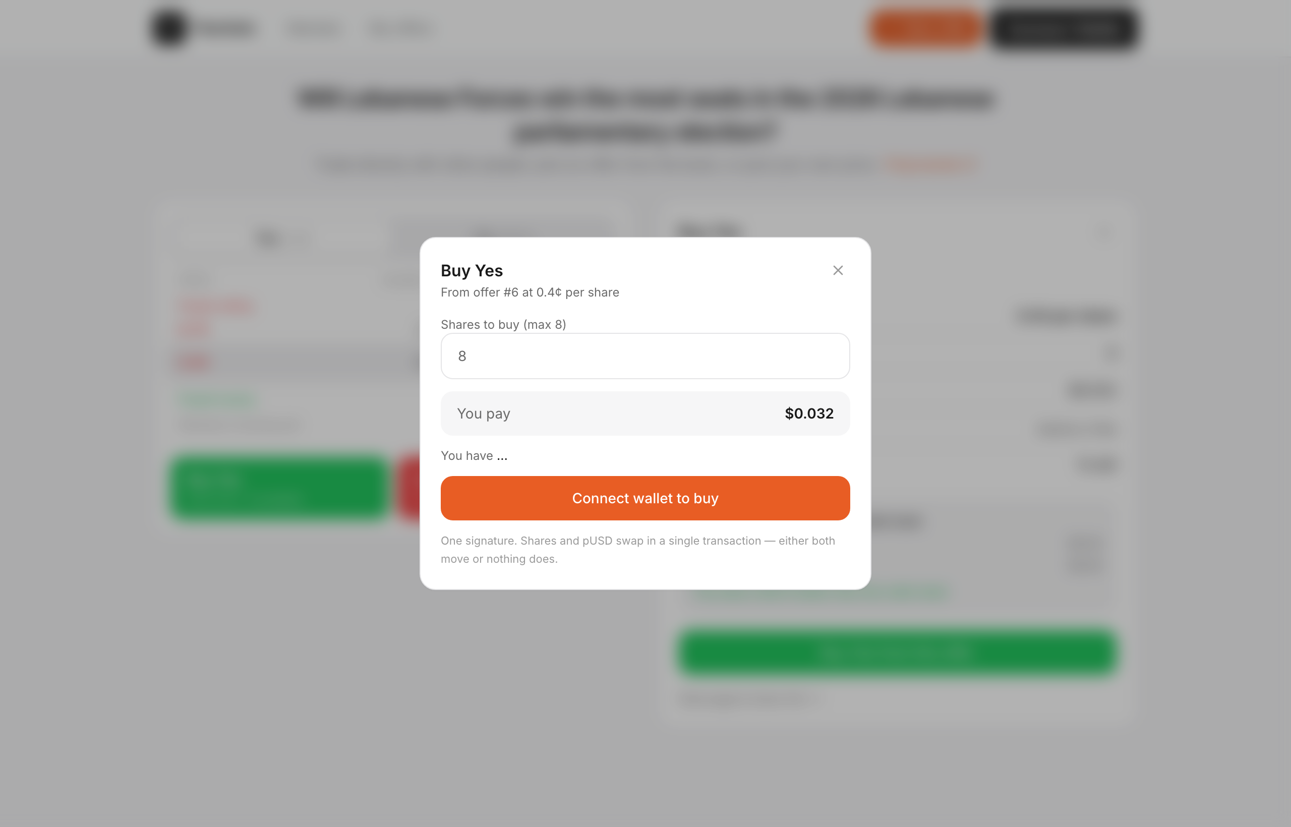 The buy dialog